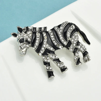 Crystal Zebra Brooch