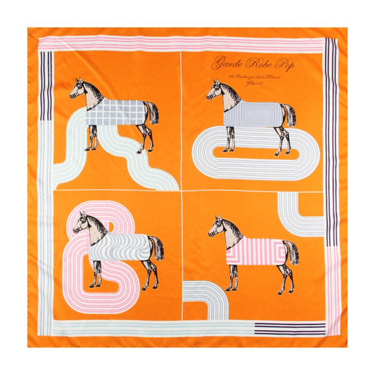 Tomassa Orange Silk Scarf / 90cm