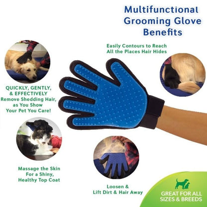 Blue Grooming Gloves - Dogs and Horses