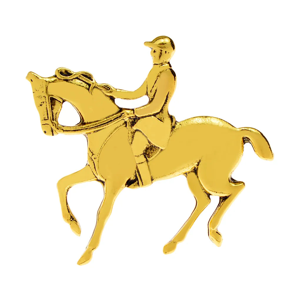 Horse and Rider Brooch (Gold)