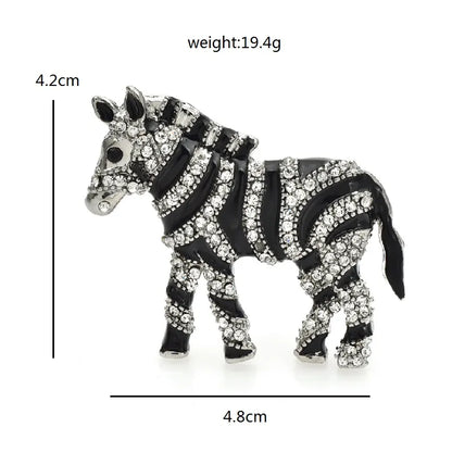 Crystal Zebra Brooch
