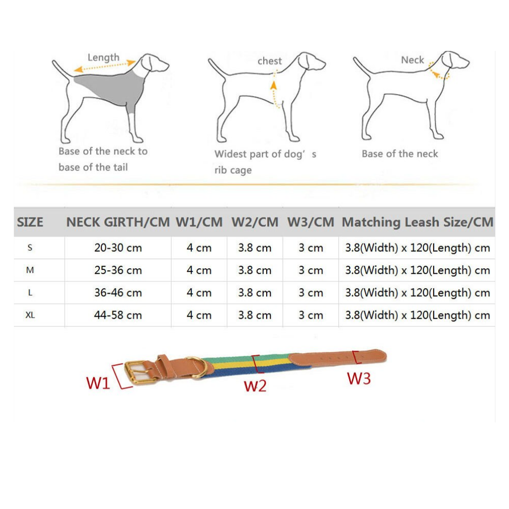 Oxford Beige Collar & Leash Set - Dogs and Horses