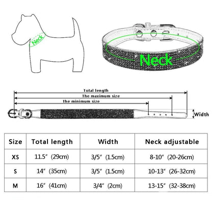 Bling Rose Suede Collar - Dogs and Horses